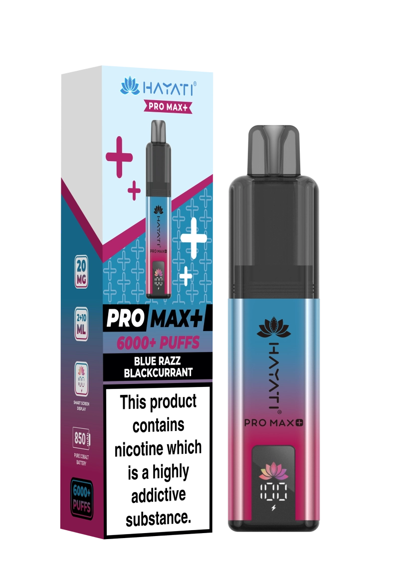 Hayati Pro Max Plus 6K Disposable Vape 20mg Blue Razz Blackcurrant 